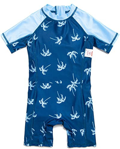 Mazuliso Baby Junge Badeanzug UV-Schutz 50+ EIN stück Kurzärmel Sonnenanzug MIT Einem Reißverschluss(BUMao,92-98 cm)