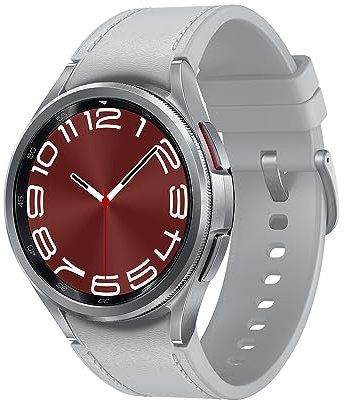 Samsung Galaxy Watch6 Classic Smartwatch, Gesundheitsfunktionen, Fitness Tracker, Schnell ladender Akku, Bluetooth, 43 mm, Silber, Inkl. 36 Monate Herstellergarantie [Exklusiv bei Amazon]