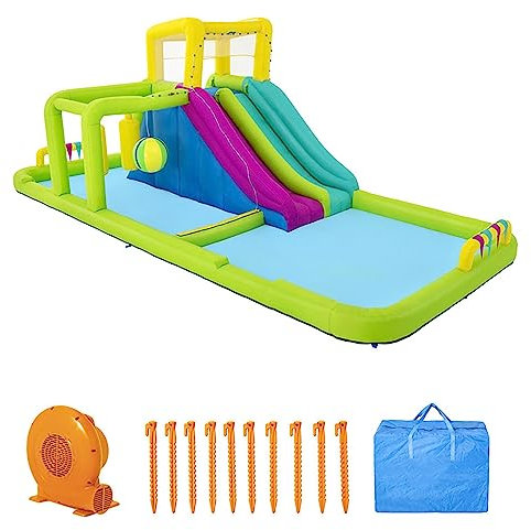 HSPLXYT Piscinas inflables for niños de tamaño Completo, Piscina sobre el Suelo, Piscina Inflable Grande con Bomba, for Patio Trasero, jardín, tobogán de Agua con Parche de reparación