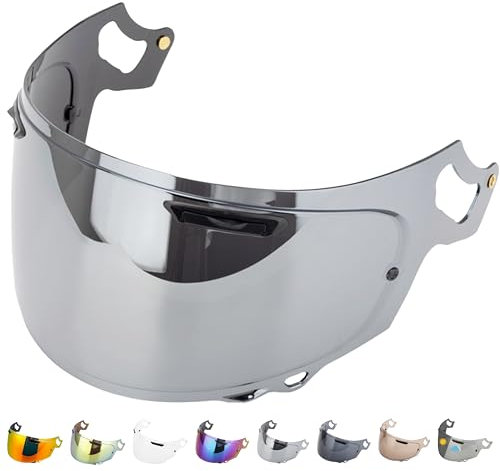 Everalo Kompatibel mit Arai Rx7v Visier - Vas v - Chaser X - Rx7x - Quantum X - Quantic - Signet X - Defiant X - Concept X - Profile V - Qv Pro Vas - Helmvisier Pinlock Ready (Verspiegelt)