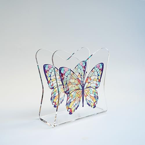 Acryl Transparent Kristall Dekorative Schmetterling Tischplatte Serviettenhalter Für Tisch/Freistehende Tissue Dispenser