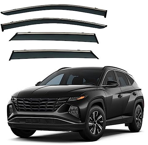 PHONME Auto Seitenfenster Windabweiser Regenabweiser für Hyundai Tucson (LWB) MK4/NX4 2021 2022 2023, Autofenster Regenschutz Anklebbare Schatten Deflektoren Auto ZubehöR