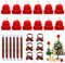 ENAIAH 24 Stücke Mini Weihnachtsmütze und Schal Set Mini Weihnachten Besteckhalter Kleine Nikolausmütze Weihnachten Weinflasche Abdeckung für Tischdeko Verschiedene Weihnachts-Requisiten