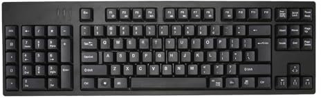 Jectse Ergonomic Left Handed Keyboard, 109 Keys Ultra Thin Keyboard Office Keyboard for Business Accounting, Dual USB HUB, Wired USB Connection, Plug and Play