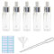 5Pcs Transparent Dropper Bottle 20ML Plastic Eye Dropper Bottles for Essential Oil Pipette Refillable - with Measured Pipette, Funnel and Labels (White + Silver Cap)