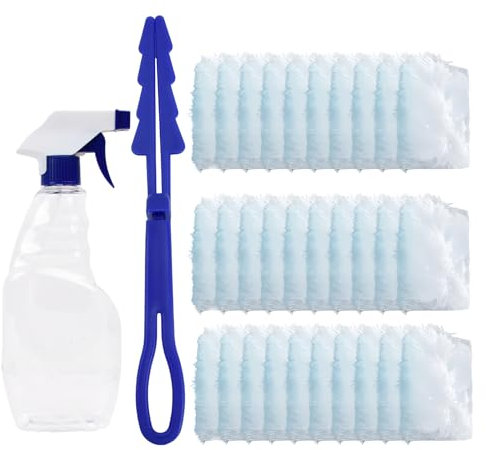 30PCS Duster Kit, Têtes de Recharges Plumeau Moelleuses Jetables, Flash Plumeau Aimanté Recharges, Attrape-Poussière pour Entretien Maison Swiffer Duster pour Entretien Maison et Bureau