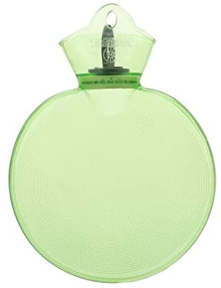 SOCUY Wärmflasche Transparent Runde Wärmbeutel für Erwachsene - Hilft bei Schmerzen im Nacken und Rücken durch Wärmeanwendung - Rot - 1 Liter