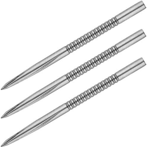 Unicorn Volute Replacement Steel Tip Dart Points | Nickel Plated Silver Colour | Micro Shark Fin Engineered Grip | 42 mm | 3 per Pack
