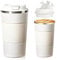 Senshuomy Travel Mug, Insulated Coffee Cup with Leakproof Lid, Reusable Coffee Cups Travel Cup, Stainless Steel thermaol Mug for Hot Cold Drinks (White 380ml)