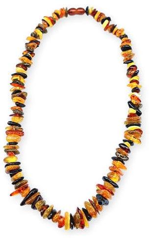 TENET - Halsband med naturliga stenar för kristallterapi, Reiki och meditation - 75-80 CM, 22 cm, Sten, Bärnsten