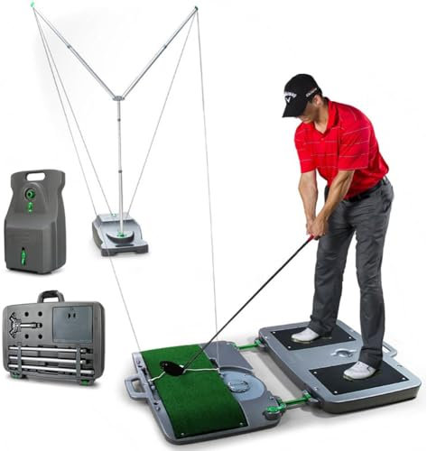 MaxtiL Portable Golf Swing Trainers, Golf Swing Trainer Aid with Automatic Ball Return Function, Golf Swing Analyzer, Adjustable Distance 4M~16M, for Beginners Backyard Indoor Lawn
