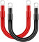 QIMEI-SHOP Cavi Batteria Auto 35mm² 30cm Cavi Inverter Batteria 2AWG 12V Cavo Batteria con Capicorda ad Occhielli M10 per Camion Moto Marina Solare Rosso e Nero 2 Pezzi