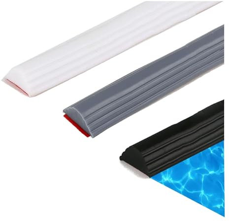 100CM Wet Room Floor Barrier,Bath Dam Seal Trim,Shower Splash Guard Strip,Dam Bathwater Barrier,Shower Floor Water Barrier,Sealant Strip,Door Seal Strip,Bath Edging Sealing Trim(Grey1m)