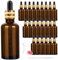 StarryTiger 24 Pcs 50ml Flacons en Verre Ambre avec Pipettes, Bouteilles en Verre Vide avec Compte-gouttes Verre Pipettes pour Huile Essentielle, Aromathérapie, Liquids Chimique, Parfum