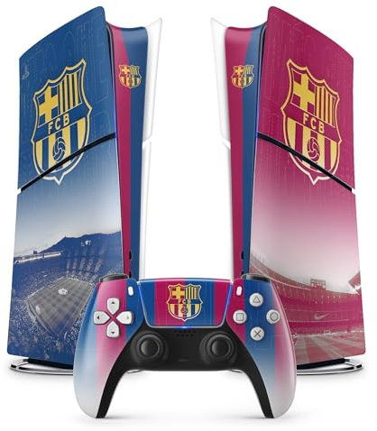 FFrame PS5 Football Sticker, Adhesivo para Playstation 5 Fútbol, Consola y Mando, Slim Digital Edition, Barcelona PS5 Skin (1 Mando)