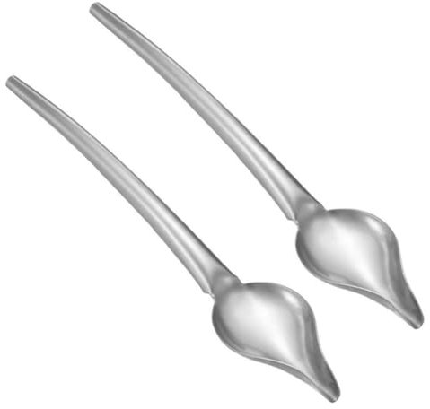 TOPBATHY 6pcs Ice Spoons Large Dessert Spoon Pencil Drawing Function Filter for Cooking Stainless Steel for Dessert Sauce