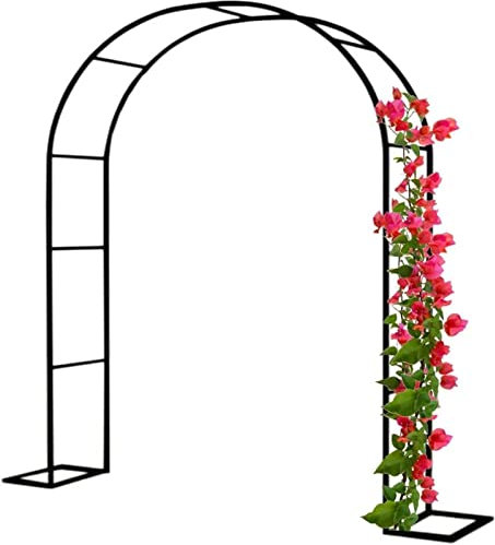 Rosenbogen, Garten-Torbogen Aus Metall, Pergola Rankhilfe Verzinkt Rost, Laubengang Rankgestell Mit Sockel Für Verschiedene Kletterpflanzen, Einfache Montage, 6 Größen,120x220x40CM