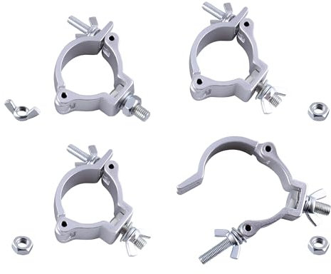 ONLISUM Traversen Klammern,4 Stück Bühnenlicht-Klemmen Aluminiumlegierung Beleuchtung DJ O-Klemmhalterung, Truss Clamp Half Coupler Trussaufnehmer für 48-51mm Traverse