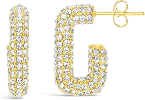 ARS-ARGENTI Statement Ohrringe Damen Mädchen Sterling Silber 925 Gold 18K - hypoallergen