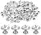 sourcing map 60 Sets Rhinestone Rivets, 9mm Leather Rivets Crystal Rivets Stud Rapid Double Cap Rivets for DIY Leather Craft Fabric Clothes Belt Bags, Silver Clear