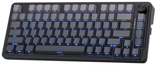 Redragon K673 GB 75% Wireless Gasket RGB Gaming Keyboard, 3-Modes 81 Keys PBT Compact Mechanical Keyboard w/Hot-Swap Socket, Dedicated Knob Control & 5-Layer Noise Dampening, Custom Linear Switch