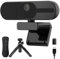 Webcam 4K avec haut-parleur et 4 micros antibruit AI, caméras PC grand angle avec télécommande, mise au point automatique, couverture de confidentialité, trépied, idéale pour ordinateur, zoom, Skype