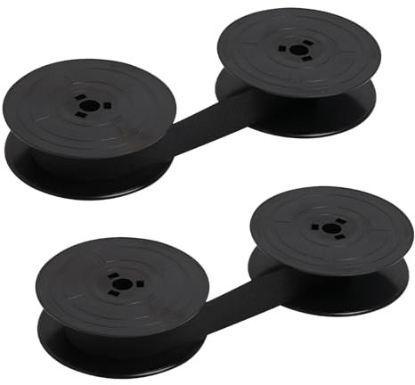 2 Stück GR4 Farbband für Schreibmaschinen, Farbband Schreibmaschine, Kompatibel mit Klassischen Modellen, Rot und Schwarz Nylon Typewriter Farbband, Doppelspule für Langlebige (Schwarz)