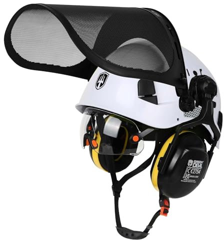GREEN DEVIL Casco protettivo per motosega, certificato EN397, sistema 5 in 1, con protezione del viso, visiera integrata e paraorecchie – ventilato, per cascate e giardinaggio, unisex