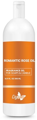 Crysalis Romantic Rose Fragrance Oil for Candle Making, Soap Making, Wax Melts, Diffusers & DIY Crafts – Long-Lasting Scent – 16.9 oz / 500 ml