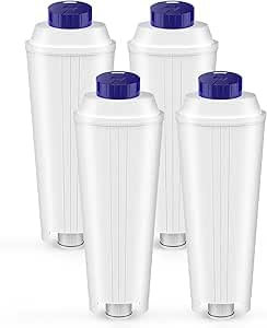 Cartucho filtrante compatible con DeLonghi, pack de 4, filtro de agua para cafetera, sistema antical