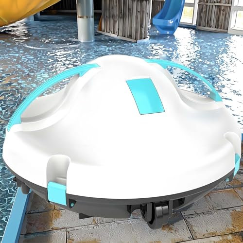 vnmudzeo Robot Aspirapolvere per Piscine, Autonomia di 2 Ore, Robot Aspirapolvere per Piscine Fuori Terra da 100 M² (Circa 107 M²), Parcheggio Automatico