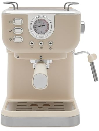 Beaudreaul Espressomaschine 20Bar 1050W Espresso Siebträgermaschine 1.5L Kompakte Kaffeemaschine mit Milchaufschäumer, für Haus, Büro, Cafés und Hotels usw
