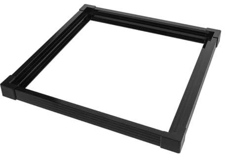 Hemobllo Aquarium Edge Trim 40x40mm Double-layer Safety Edge Protector with Connector for 5-6mm Fish Tank Glass, Black Plastic Corner Guard for Aquarium Window Seal and Fish Tank Safety