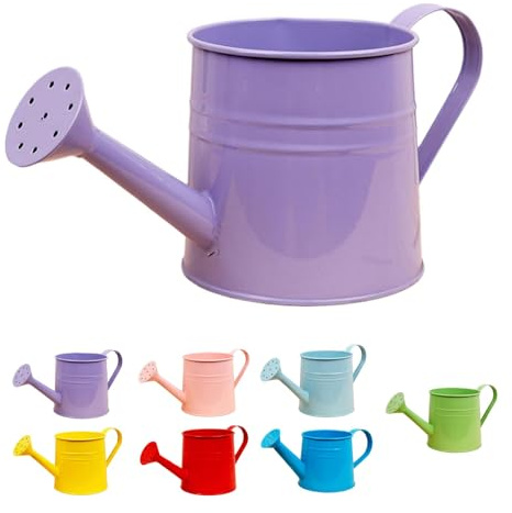 Gießkanne Klein Zimmerpflanzen 1L Kleine Gießkanne Metall Blumentopf Giesskanne Garten Balkon Watering Can Kieskanne Vintage Blumengießkanne Pflanzengießkanne Gartenwerkzeug (Lila)