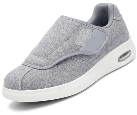 Mertmliy Calzado Diabéticos Hombres Mujeres Calzad Ortopédico Rehabilitación, Calzado Hallux Valgus, Calzad Casual Transpirable Sandalias Verano Personas Mayores con Pies Artríticos,Grey-46 EU