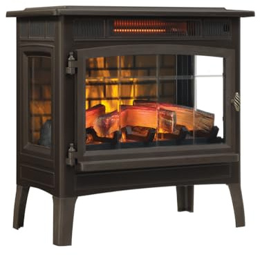 duraflame Freestanding Electric Fireplace Stove Heater with 3D Flame Effect for 1,000 Sq. Ft, Bronze