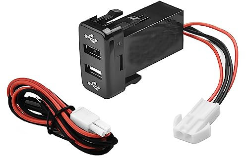 BOOMBOOST Voiture 2.1A Double USB Audio Entrée Prise Tableau de Bord Chargeur de Téléphone Adaptateur Prise 2 Ports