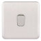 Schneider Electric Lisse Screwless Deco - Single 2 Way Light Switch, 10AX, GGBL1012WSS, Stainless Steel with White Insert