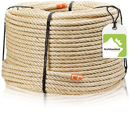 Kratzbaumland Sisalseil 6 mm, Sisalseil Natur für Kratzbäume (versch. Längen) (100 Meter)