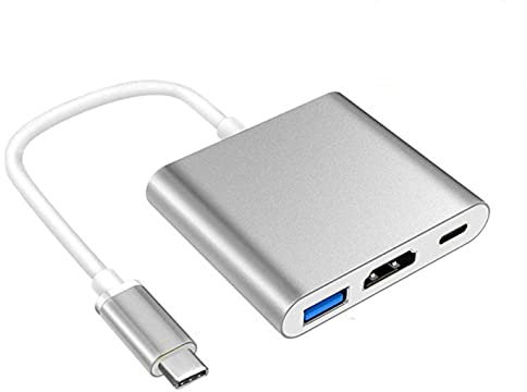 XMXWEI Adattatore USB C a HDMI, HUB Porta Type C con Porta 4K HDMI,1 Porte USB 3.0, USB C di Carica, per MacBook PRO 2018/2017, iMac 2017, Huawei, Samsung S8/S9