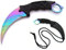 KOSxBO® CSGO Knife - Karambit Messer Rainbow 19 cm - Tactical Hunter Knive Indian Rainbow Edition - Counter Strike Global Offensive Skin - Flip Flop Neck Knife