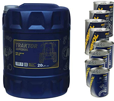 20L Motoröl MANNOL Traktor Superoil 15W-40 4xLeak-Stop+Motor Doctor