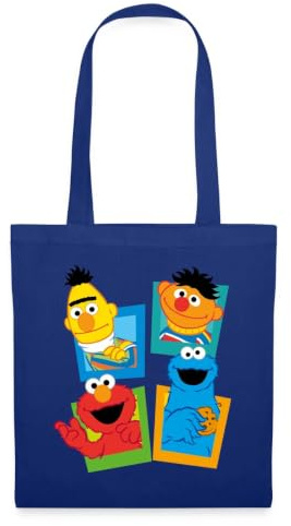Spreadshirt Sesamstraße Kacheln Ernie und Bert Stoffbeutel