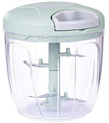 Chiatai - Tritatutto manuale da 900 ml, 5 lame in acciaio inox, potente, per tritacarne in mano, per frutta, verdura, erbe, cipolle, verde