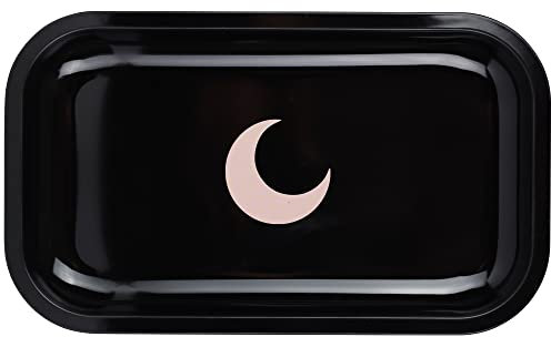 Brando Moon Medium Metal Tray Black - Lightweight Curved Edges and Smooth Surface - 10.5 x 6.25 inches