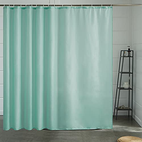 Furlinic Tende Doccia Anti-Muffa Tessuto in Poliestere, Grande Tende Doccia Impermeabile &Lavabile,Tenda Vasca da Bagno con 16 Ganci Tenda Doccia Menta verde-240x180cm.