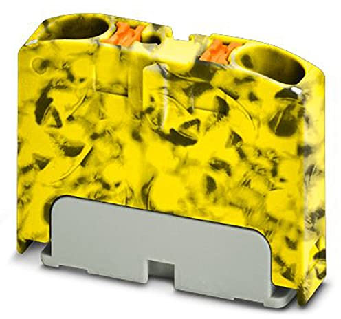 PHOENIX CONTACT PTFIX 2X4-FE Verteilerblock, 0.2mm² - 6 mm² Querschnitt, 6.2 mm Breite, 21.7mm Höhe, 2 Anzahl der Anschlüsse, Schwarz/Gelb, 50 Stück