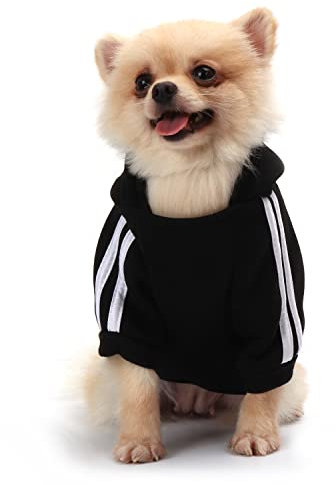 QiCheng&LYS Hunde Hoodie,Kleine Hunde Strickpullover Wintermantel Für Kleine Hunde (Schwarz, S)