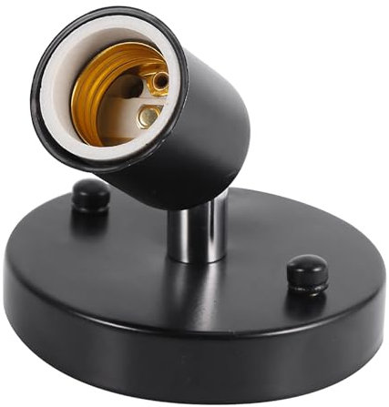 Glühbirne,E27 Moderne Vintage Deckenleuchte Wandleuchte Lampenfassung Sockel 180° Drehbar(schwarz)