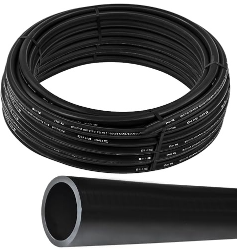 ESTO Tubo per Irrigazione PN 6, Tubo in PVC per Acqua 200 300 400 500 Metri, 20 25 32 ? Bassa Densità, Orto, Giardino, Tubo per Irrigazione 500 METRI/DN 16